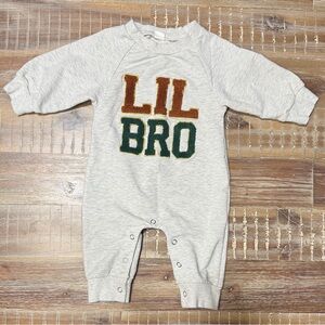 (3/$15) Lil Bro Baby Long sleeve Romper Outfit